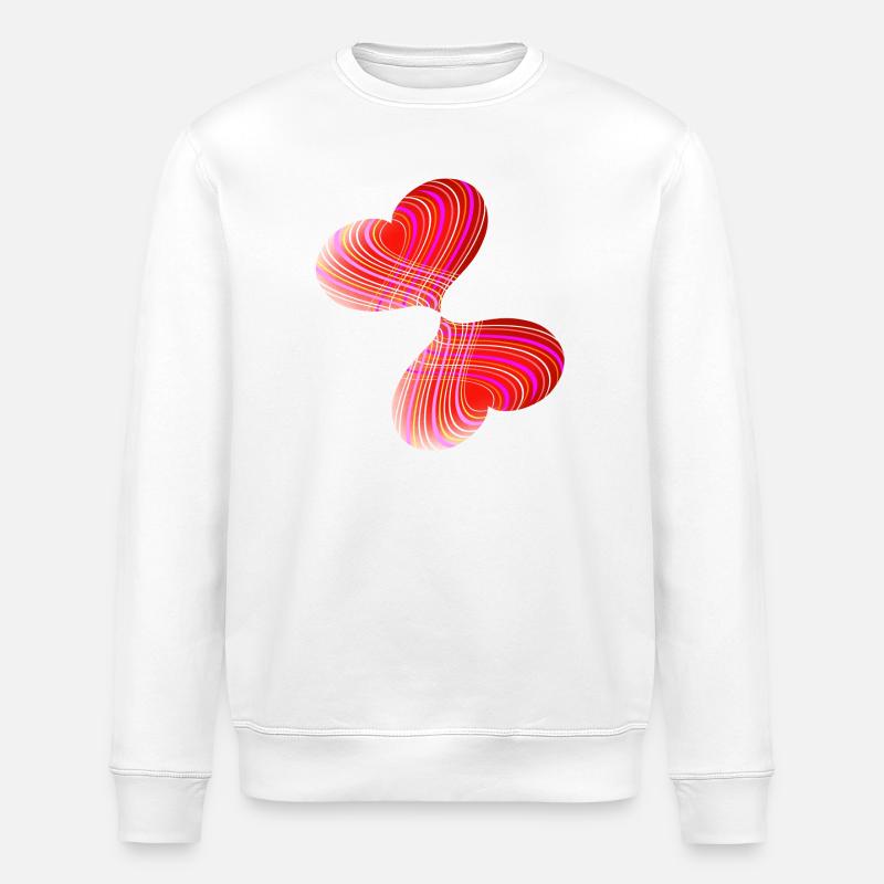 Verliebte Herzen | Pärchen | Liebe | Geschenkidee - Stanley/Stella Unisex Bio-Sweatshirt ROLLER - Weiß