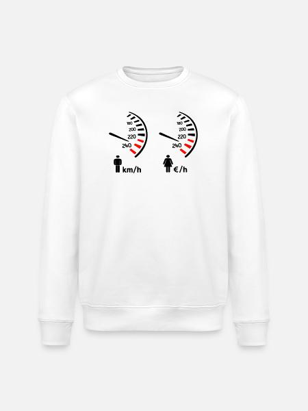 Speedometer km/h and expense meter - Stanley/Stella ROLLER Unisex Organic Sweatshirt - white