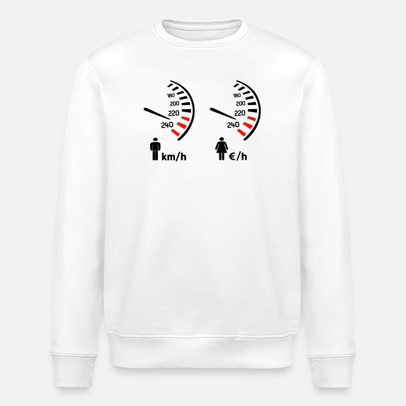 Tachometer km/h und Kostenmesser - Stanley/Stella Unisex Bio-Sweatshirt ROLLER - Weiß