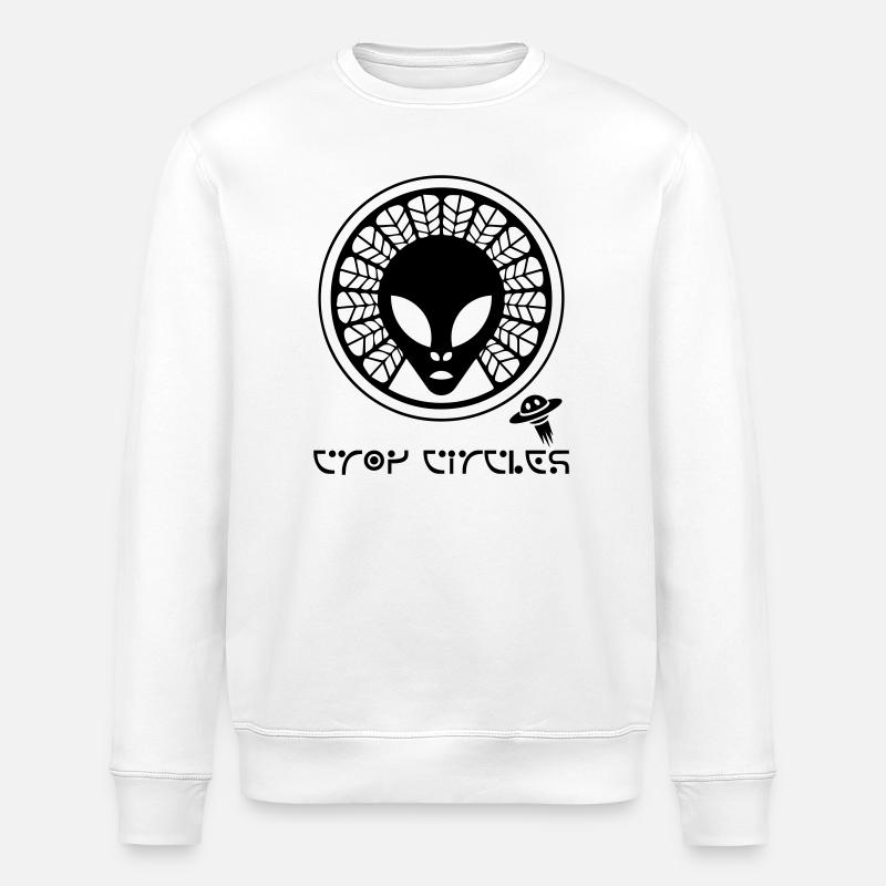 Ancient Alien Crop Circle - Stanley/Stella ROLLER Unisex Organic Sweatshirt - white