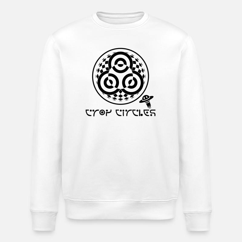 Psychedelic Trinity Crop Circle - Stanley/Stella ROLLER Unisex Organic Sweatshirt - white