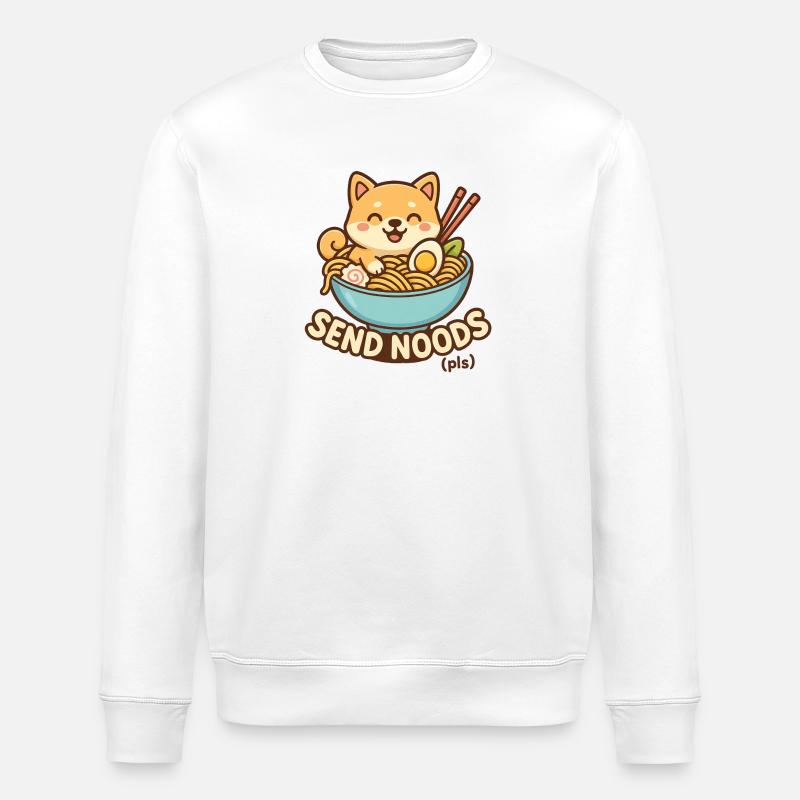 Chien kawaii avec nouilles et œuf - Sweat bio ROLLER Stanley/Stella Unisexe - blanc