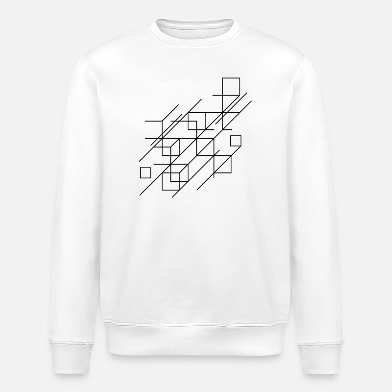 Design mit geometrischen Linien - Stanley/Stella Unisex Bio-Sweatshirt ROLLER - Weiß