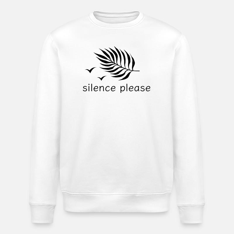 Silence please rest print design - Stanley/Stella ROLLER Unisex Organic Sweatshirt - white