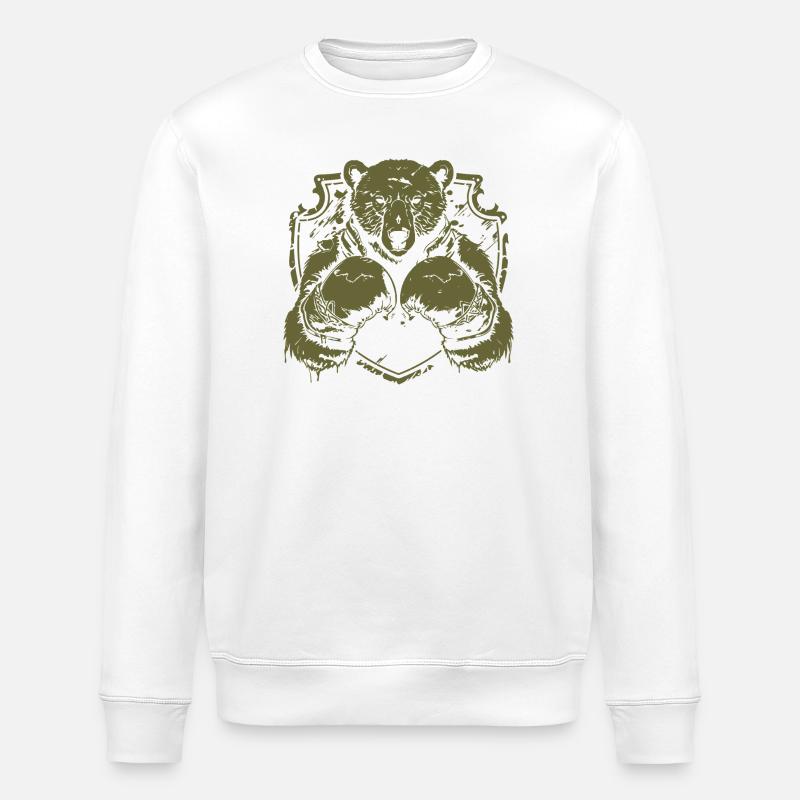 Bär Boxer - Stanley/Stella Unisex Bio-Sweatshirt ROLLER - Weiß