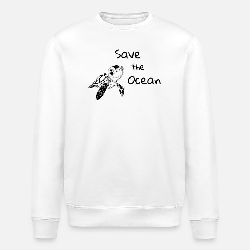 Schilkröte - Save the Ocean - Stanley/Stella Unisex Bio-Sweatshirt ROLLER - Weiß