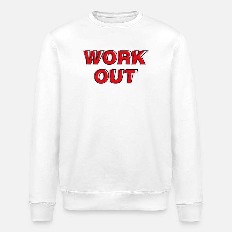 Work Out - Stanley/Stella ROLLER Unisex Organic Sweatshirt - white