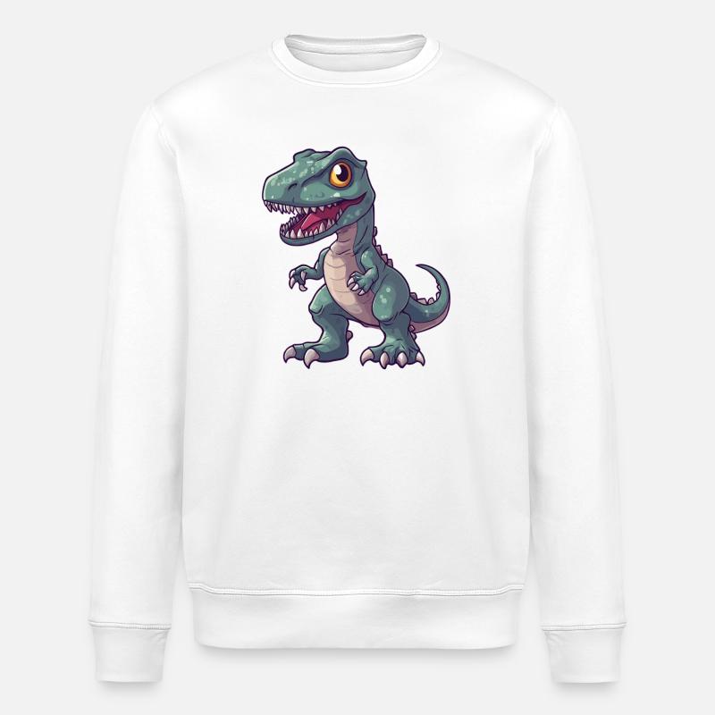 Dino Saurier Dinosaurier - Stanley/Stella Unisex Bio-Sweatshirt ROLLER - Weiß