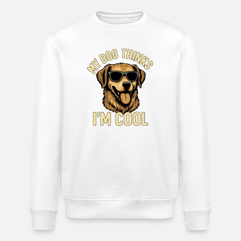 Lässiger Hund mit Sonnenbrille Design - Stanley/Stella Unisex Bio-Sweatshirt ROLLER - Weiß