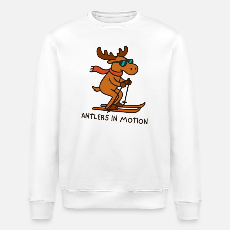 Illustration de ski d’orignal cool - Sweat bio ROLLER Stanley/Stella Unisexe - blanc