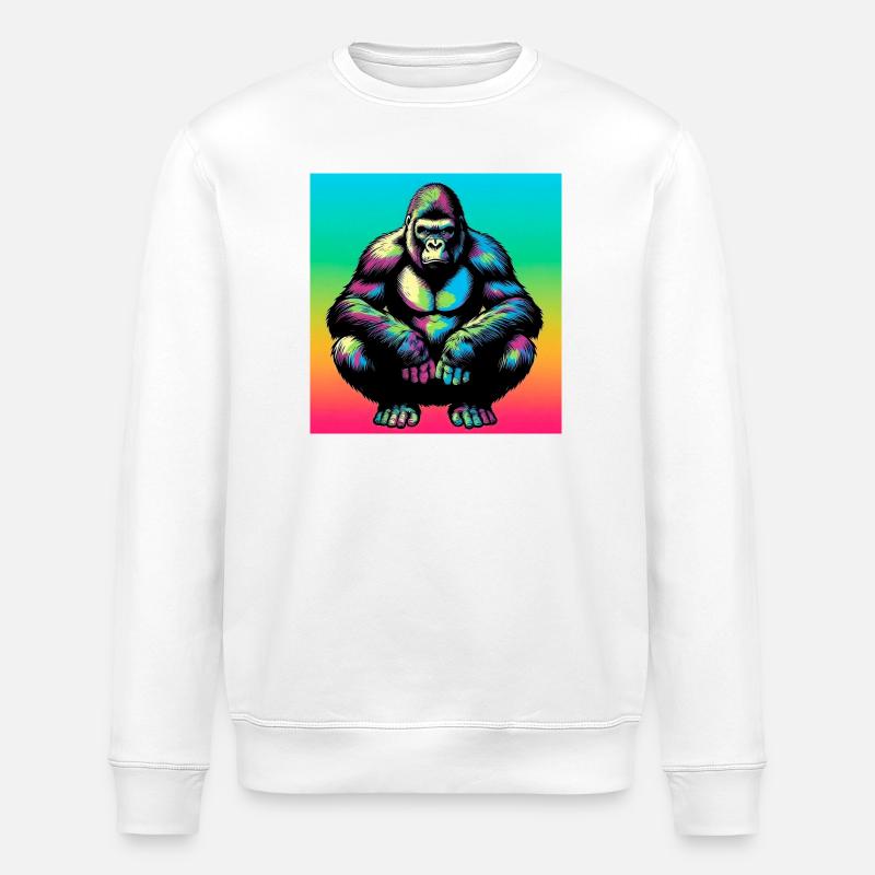 gorille - Sweat bio ROLLER Stanley/Stella Unisexe - blanc