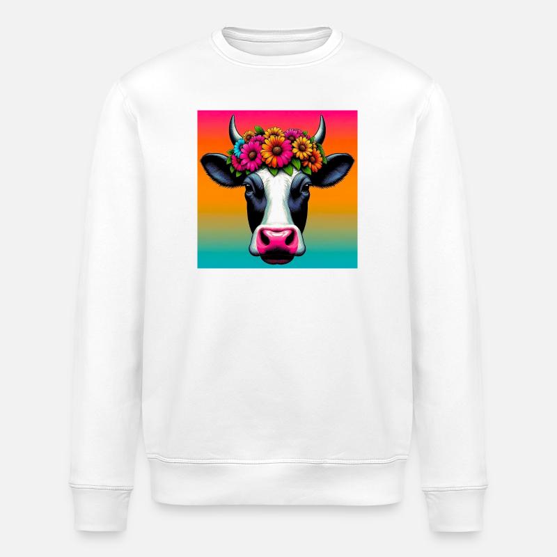 vache - Sweat bio ROLLER Stanley/Stella Unisexe - blanc