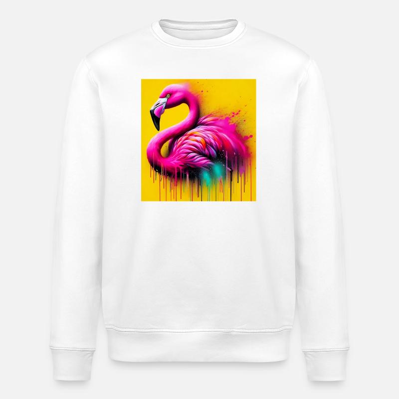Flamingo - Stanley/Stella Unisex Bio-Sweatshirt ROLLER - Weiß