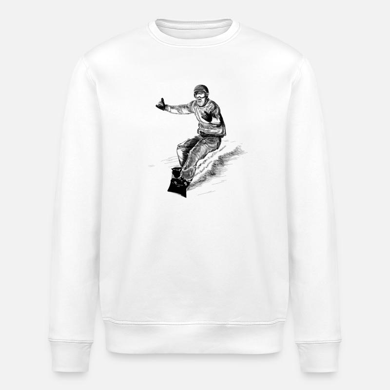 Planche à neige - Sweat bio ROLLER Stanley/Stella Unisexe - blanc