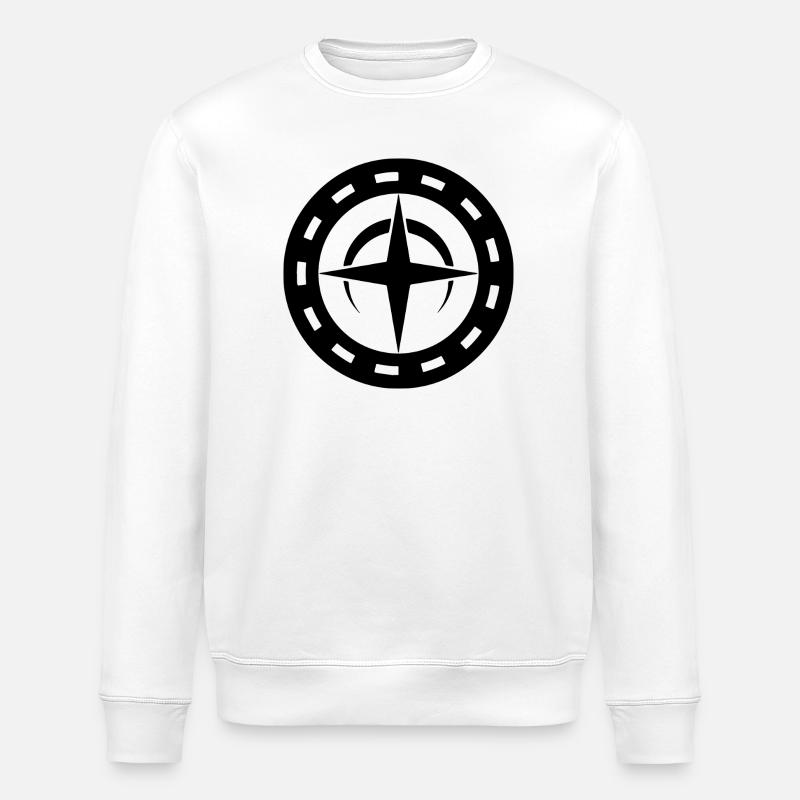 Celestial Compass Crop Circle Art - Stanley/Stella ROLLER Unisex Organic Sweatshirt - white