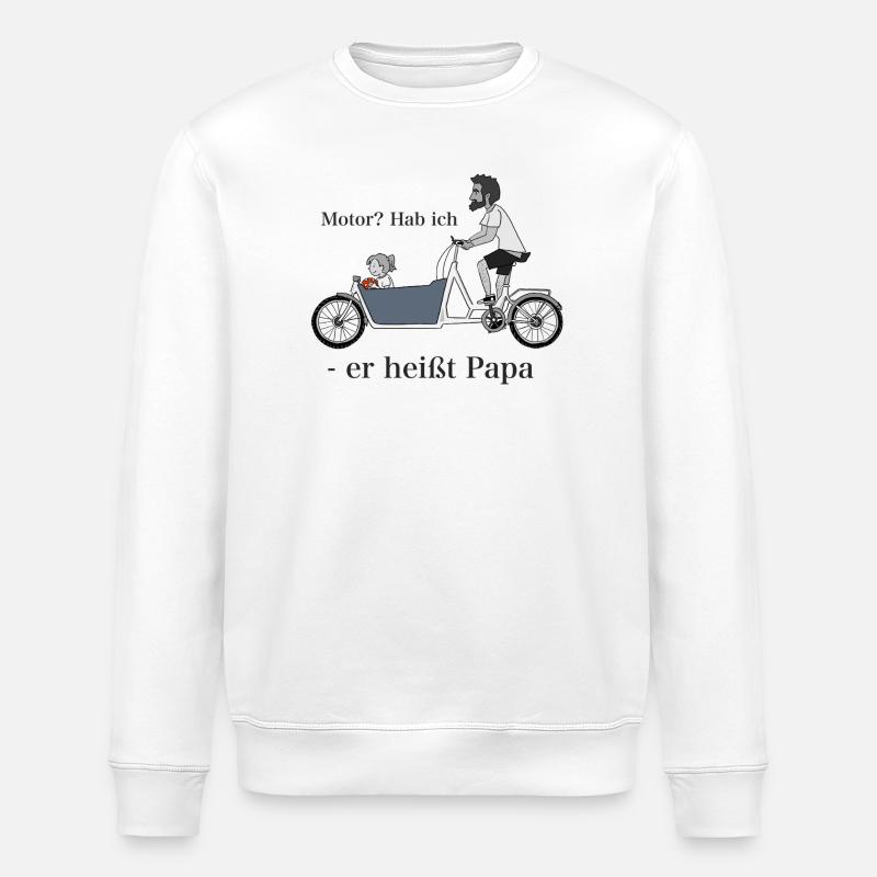 Papa sur vélo cargo - Sweat bio ROLLER Stanley/Stella Unisexe - blanc