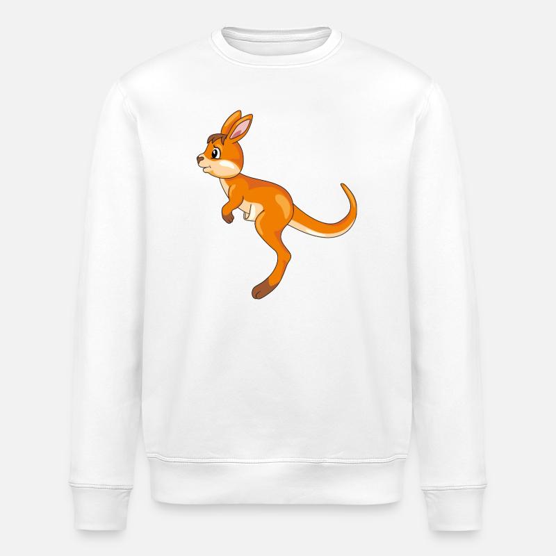 Hüpfendes süßes Känguru - Stanley/Stella Unisex Bio-Sweatshirt ROLLER - Weiß