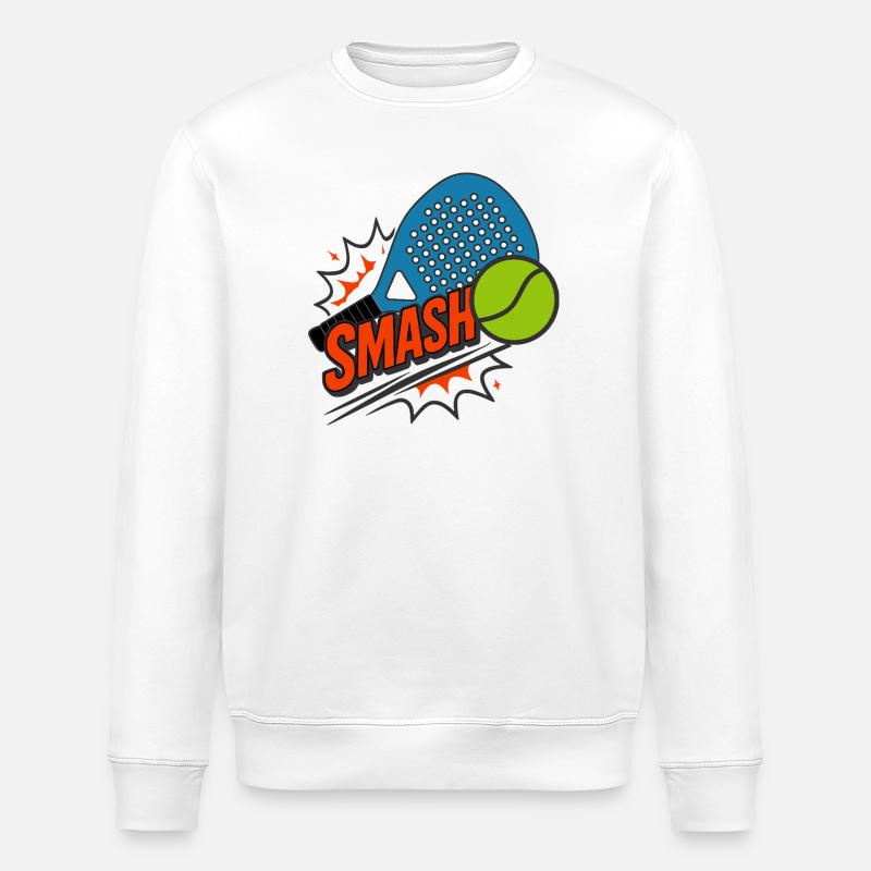 Fun Padel Smash - Stanley/Stella ROLLER Unisex Organic Sweatshirt - white