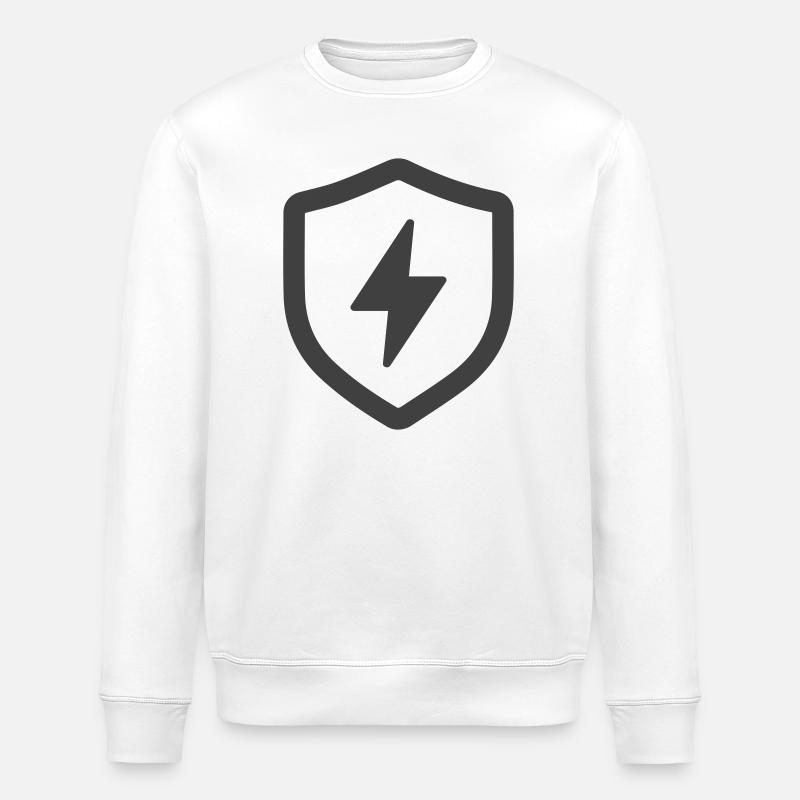 Elektrisches Energieschild Icon Logo - Stanley/Stella Unisex Bio-Sweatshirt ROLLER - Weiß