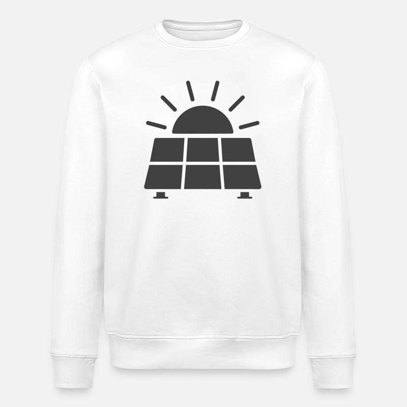Solar Panel Energy Line Icon - Stanley/Stella ROLLER Unisex Organic Sweatshirt - white
