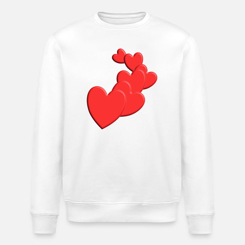 Herzige Herzchen Liebe Design - Stanley/Stella Unisex Bio-Sweatshirt ROLLER - Weiß