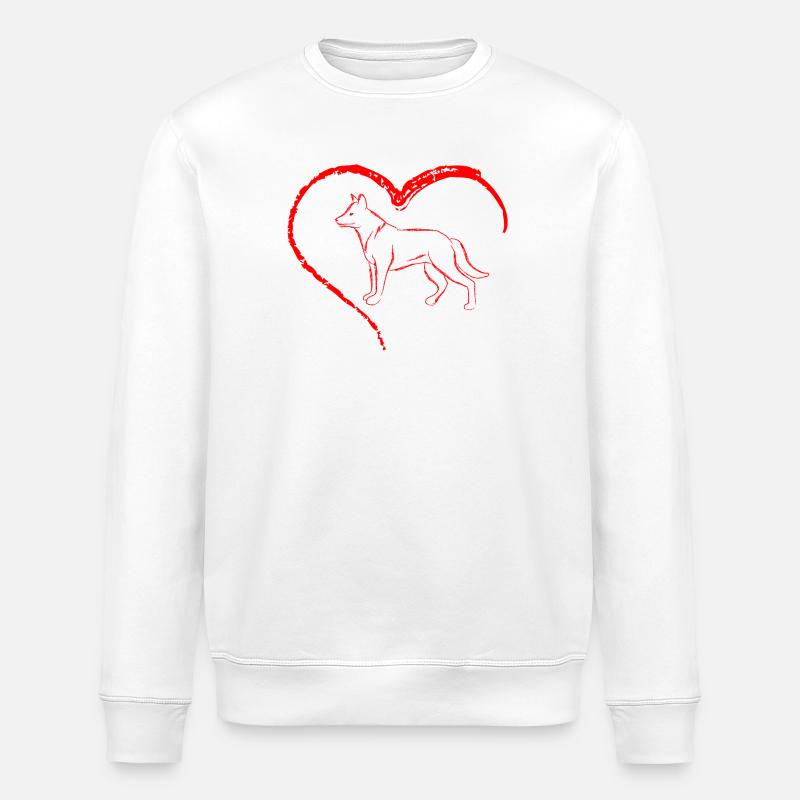 Coeur avec silhouette de chien - Sweat bio ROLLER Stanley/Stella Unisexe - blanc