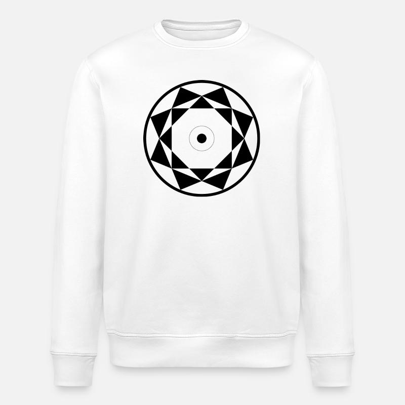 Conception géométrique de mandala en étoile - Sweat bio ROLLER Stanley/Stella Unisexe - blanc