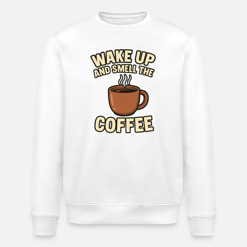Morgenritual Kaffee Design - Stanley/Stella Unisex Bio-Sweatshirt ROLLER - Weiß