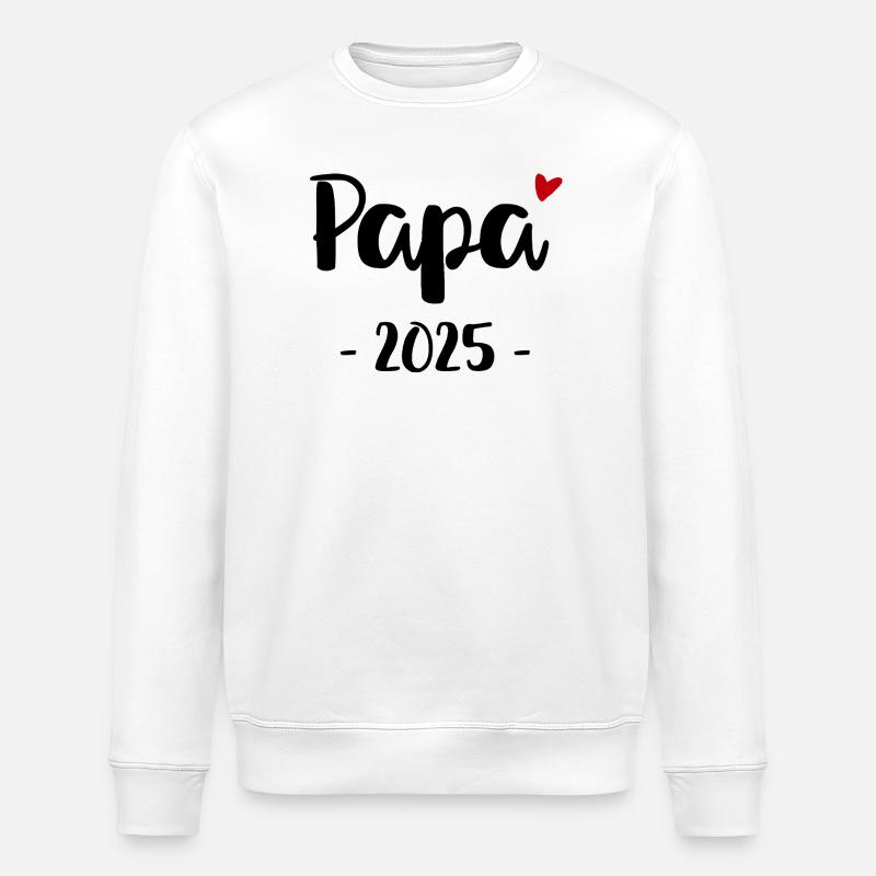 Papa 2025 Design für werdende Väter - Stanley/Stella Unisex Bio-Sweatshirt ROLLER - Weiß