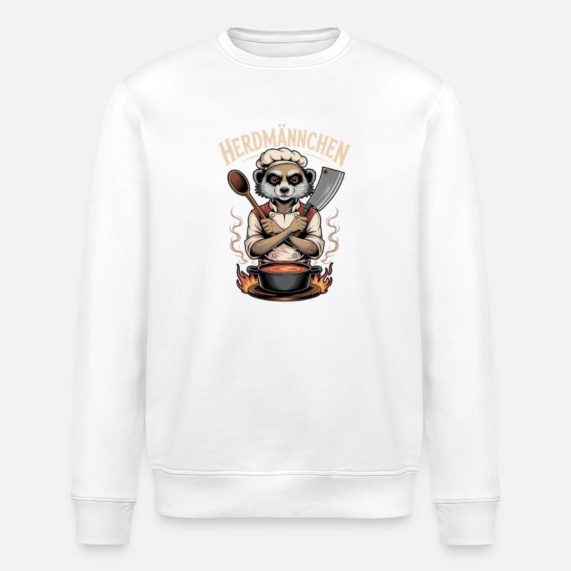 Herdmännchen kochen lustiger Koch Herdmännchen - Stanley/Stella ROLLER Unisex Organic Sweatshirt - white