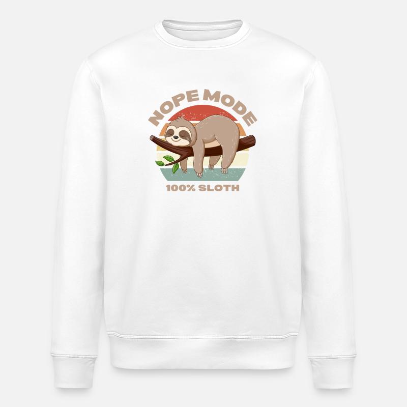 Nope Mode für alle Faultiere - Stanley/Stella Unisex Bio-Sweatshirt ROLLER - Weiß