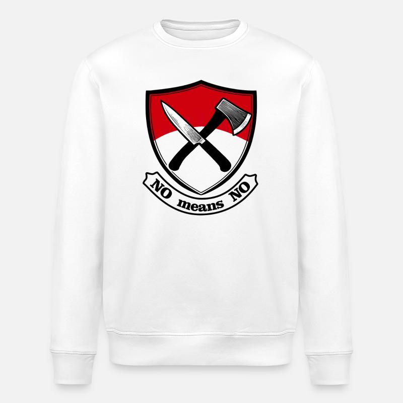 Shield with axe and knife - Stanley/Stella ROLLER Unisex Organic Sweatshirt - white