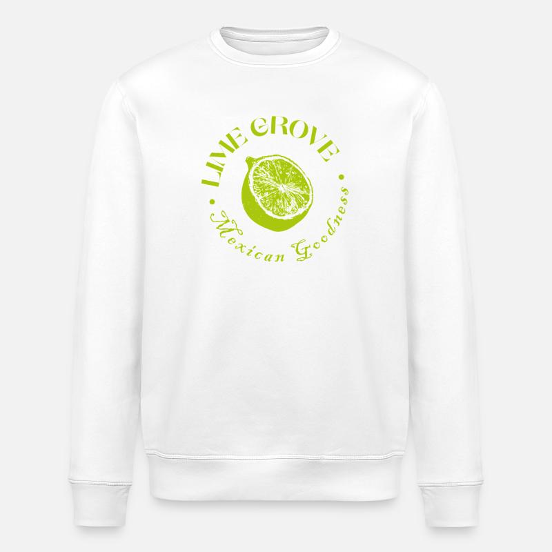 Limette und Zitrone Botanisches Design - Stanley/Stella Unisex Bio-Sweatshirt ROLLER - Weiß