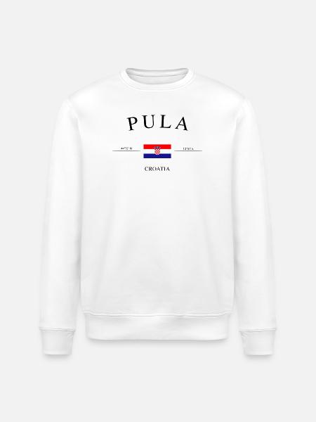 Pula Croatia – Holiday Souvenir &amp; Gift - Stanley/Stella ROLLER Unisex Organic Sweatshirt - white