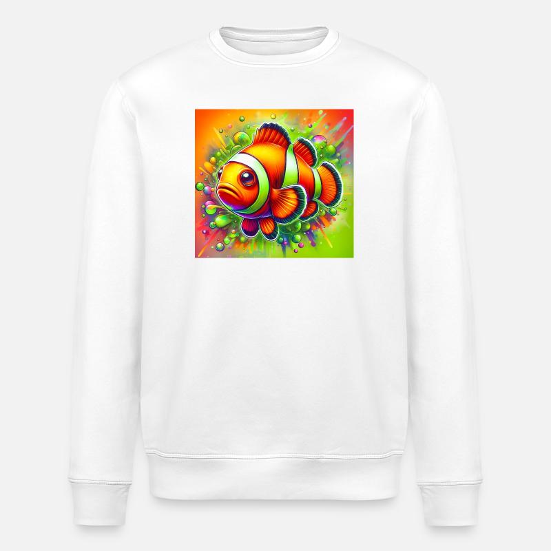 Clownfisch - Stanley/Stella Unisex Bio-Sweatshirt ROLLER - Weiß