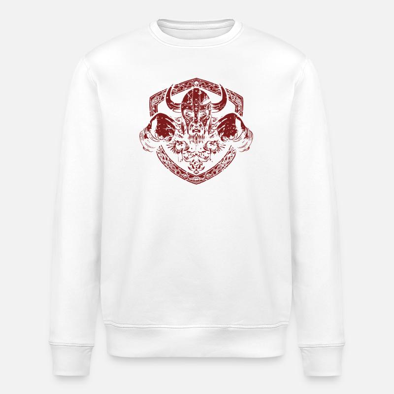 Nordischer Kriegsgott Helm Design - Stanley/Stella Unisex Bio-Sweatshirt ROLLER - Weiß