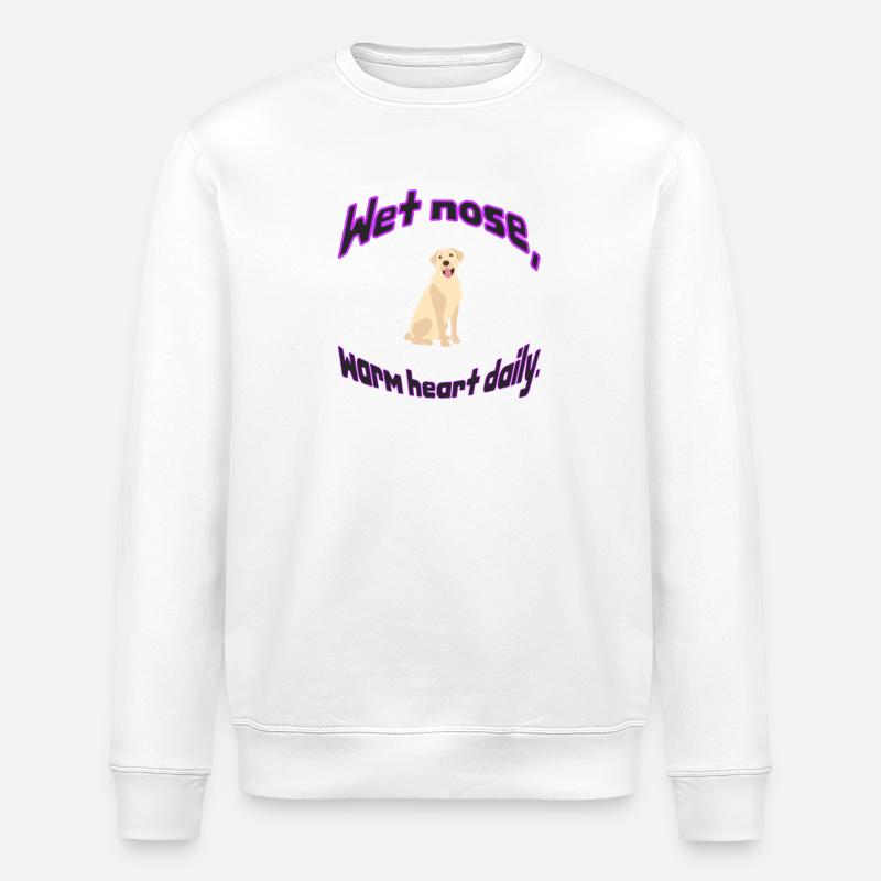 Våd næse varmt hjerte daglig illustration - Stanley/Stella økologisk unisex-sweatshirt ROLLER - hvid