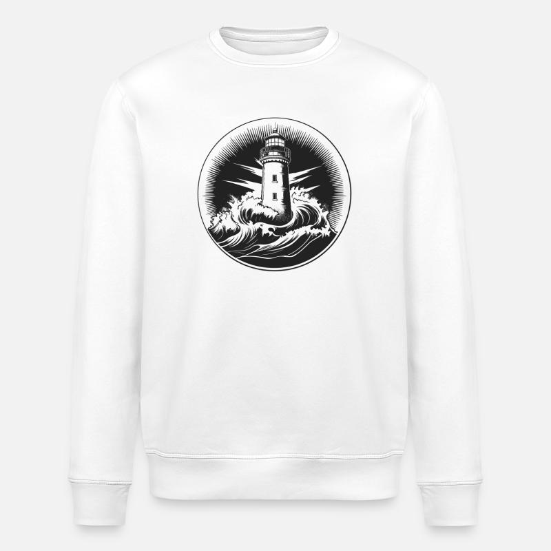 Leuchtturm im Sturm - Stanley/Stella Unisex Bio-Sweatshirt ROLLER - Weiß
