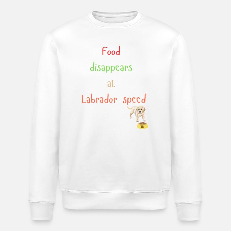Labrador Essen Verschwinden Verspieltes Design - Stanley/Stella Unisex Bio-Sweatshirt ROLLER - Weiß