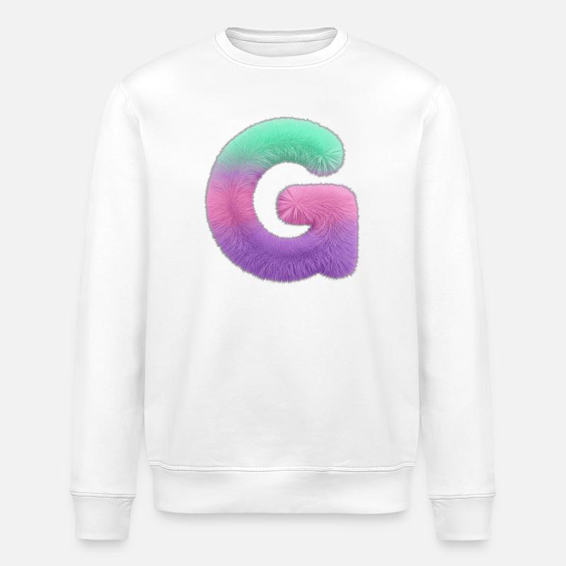 Letter G in pop art gradient - Stanley/Stella ROLLER Unisex Organic Sweatshirt - white