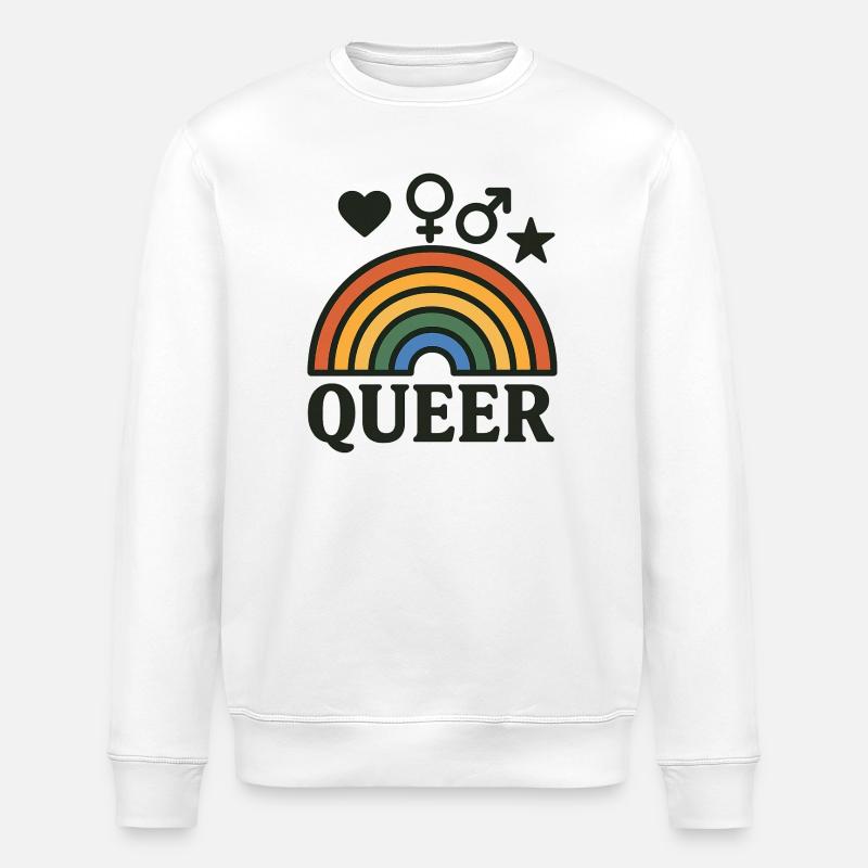 Icône arc-en-ciel avec des icônes LGBTQ+ - Sweat bio ROLLER Stanley/Stella Unisexe - blanc