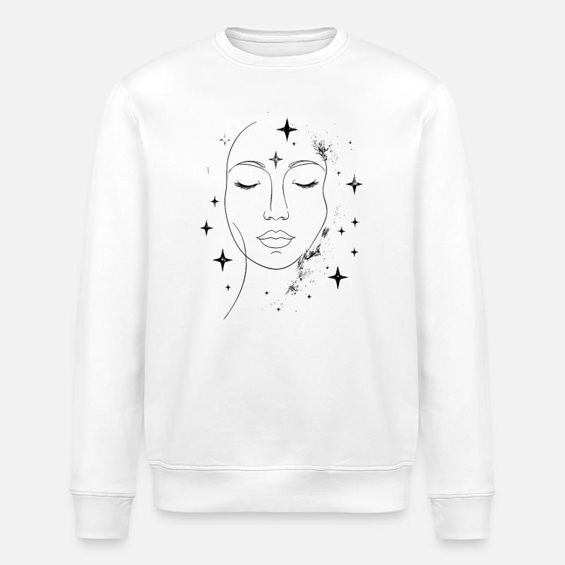 Gesicht im Sternenstaub - Stanley/Stella Unisex Bio-Sweatshirt ROLLER - Weiß