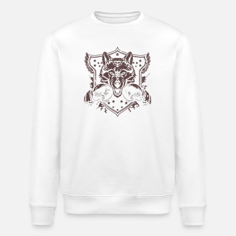 Boxer loup - Sweat bio ROLLER Stanley/Stella Unisexe - blanc