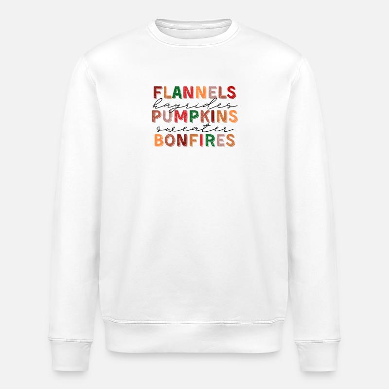 🍂 Flannels, Pumpkins & Bonfires – Fall Vibes  - Stanley/Stella Unisex Bio-Sweatshirt ROLLER - Weiß