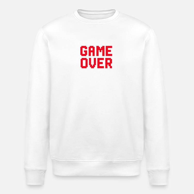 Retro Pixel Game Over Grafik - Stanley/Stella Unisex Bio-Sweatshirt ROLLER - Weiß