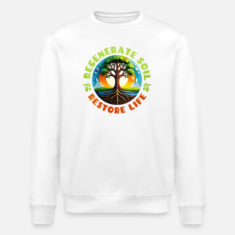 Lively tree representation for nature - Stanley/Stella ROLLER Unisex Organic Sweatshirt - white