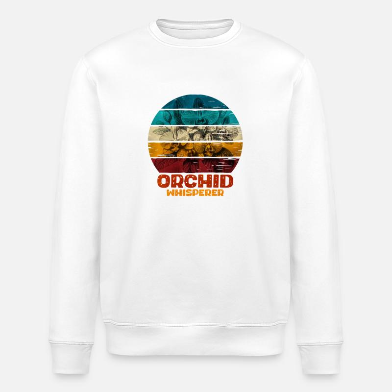 Orchidee Flüsterer Design - Stanley/Stella Unisex Bio-Sweatshirt ROLLER - Weiß