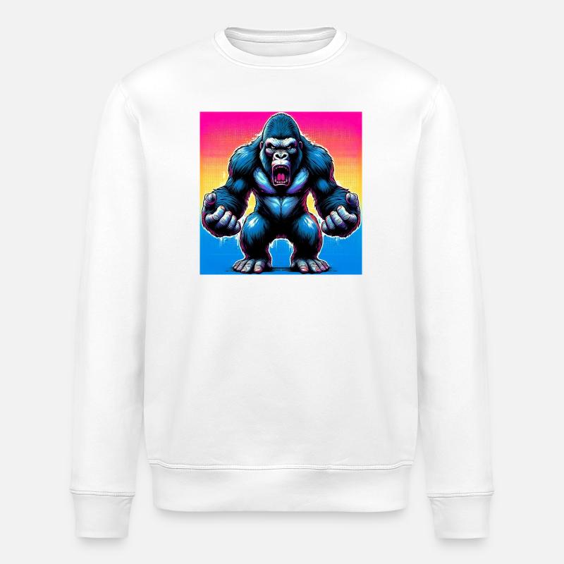 gorilla - Stanley/Stella ROLLER Unisex Organic Sweatshirt - white