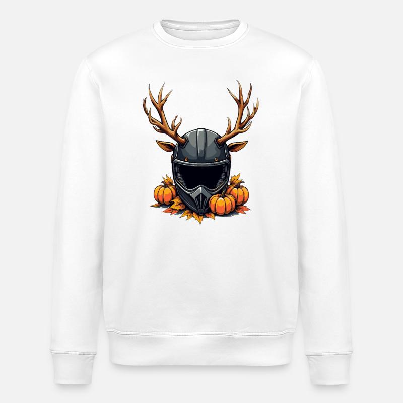 Geweihhelm Herbst-Kürbismotiv - Stanley/Stella Unisex Bio-Sweatshirt ROLLER - Weiß