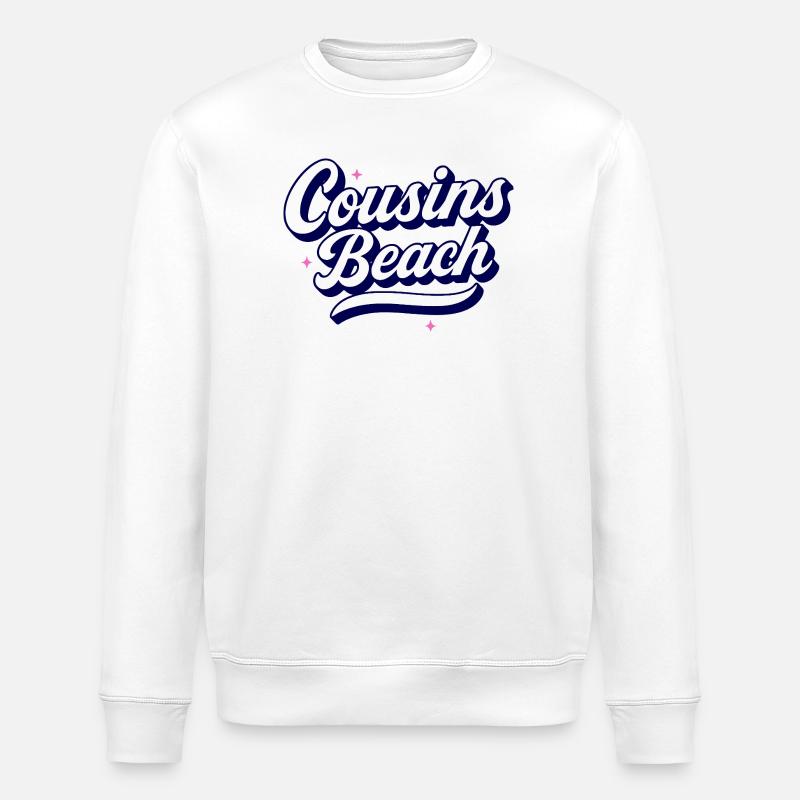 Cousins Beach - Conception de script rétro - Sweat bio ROLLER Stanley/Stella Unisexe - blanc